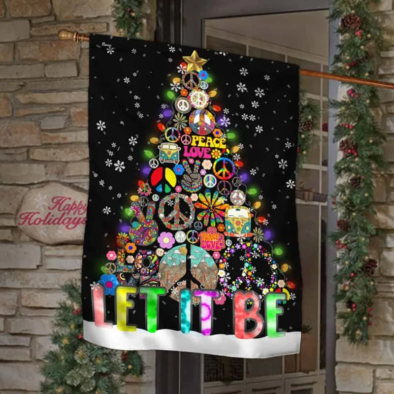 Hippie Christmas Flag