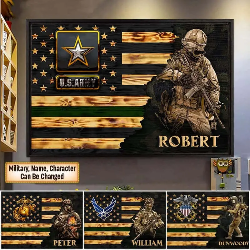 Patriot Personalized Soldier Wall Art
