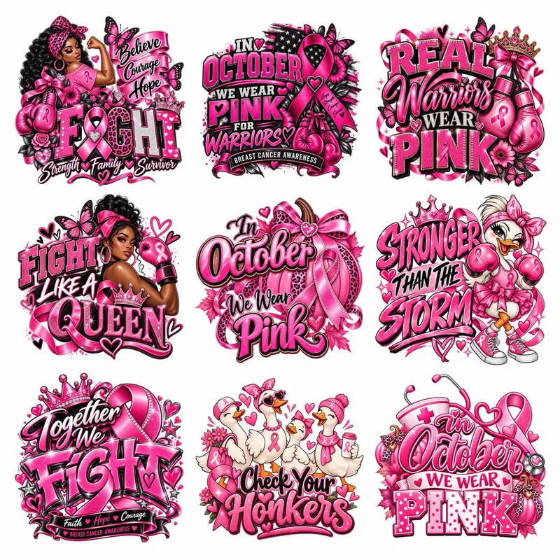 In October We Wear Pink PNG Bundle