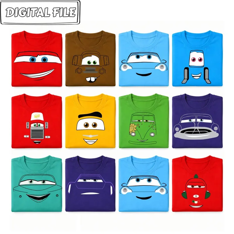 Cartoon Car Faces Costume Shirt Bundle